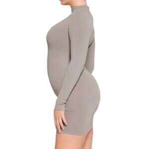 NWT SKIMS Soft Smoothing Seamless Turtleneck Mini Dress Smoke Size 2X
